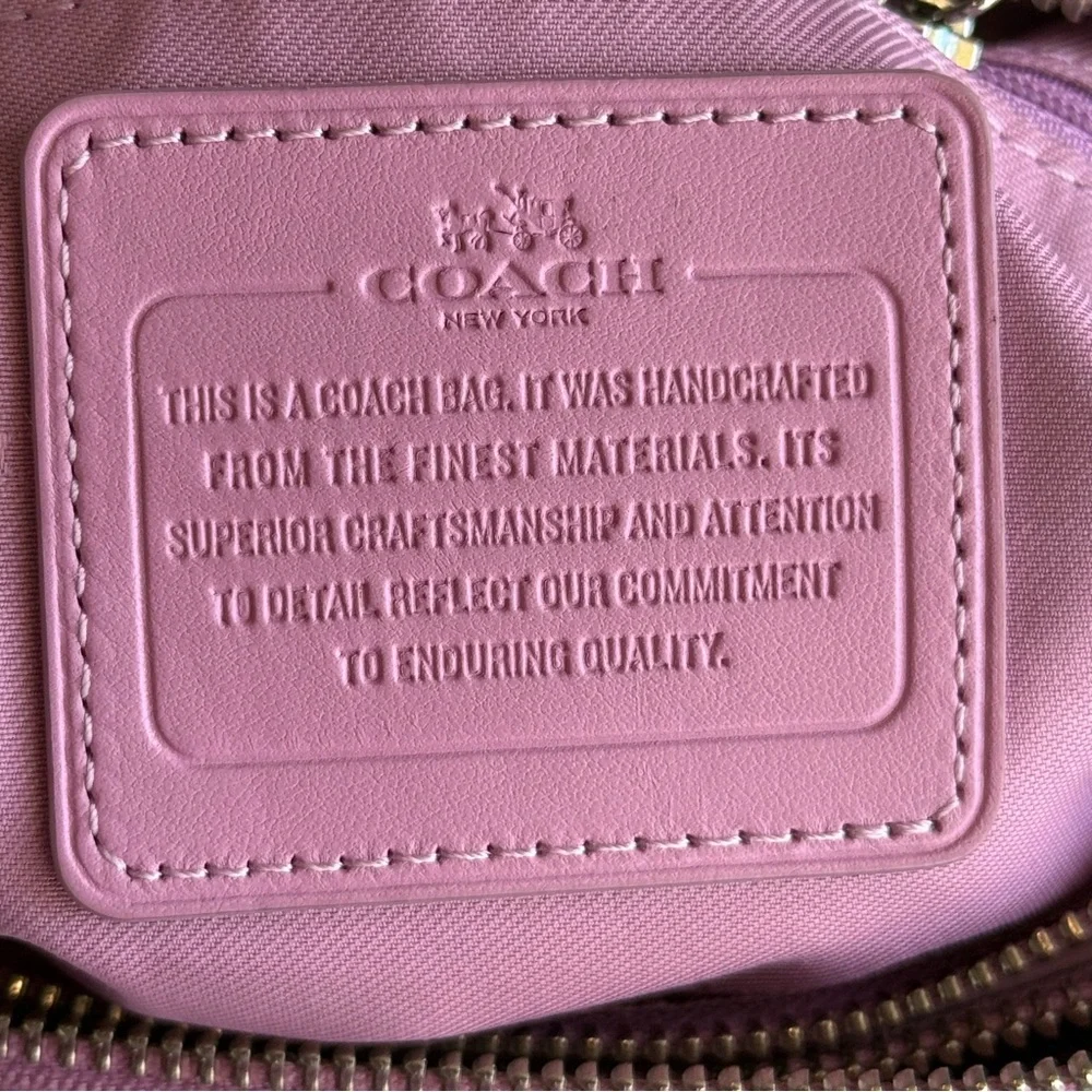 Coach Crosby 36552 Pink Crossbody Calf Leather Double Zipper TurnLock Purse - Picture 9 of 16
